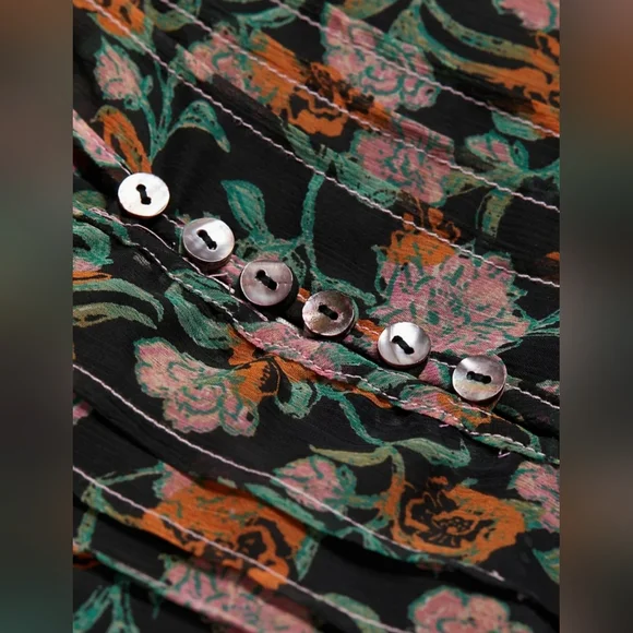 NWT Free People See It Through Floral Maxi Dress Medium - Picture 3 of 15